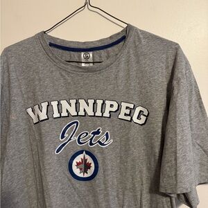 NHL Gray Tee with Navy Trim